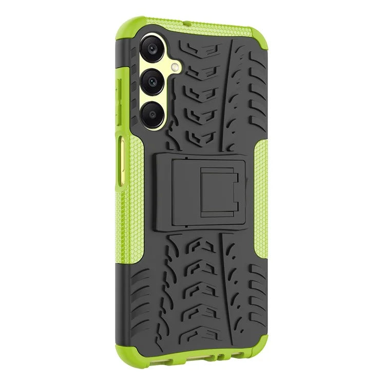 For Samsung Galaxy A25 5G (Global) (161.0 x 76.5 x 8.3mm) Case PC+TPU 2-in-1 Tire Texture Cover with Kickstand