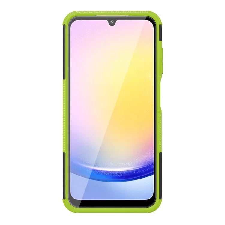 For Samsung Galaxy A25 5G (Global) (161.0 x 76.5 x 8.3mm) Case PC+TPU 2-in-1 Tire Texture Cover with Kickstand