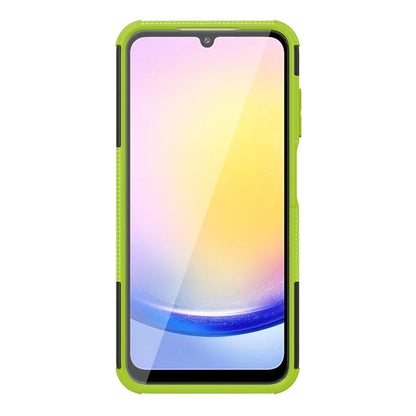 For Samsung Galaxy A25 5G (Global) (161.0 x 76.5 x 8.3mm) Case PC+TPU 2-in-1 Tire Texture Cover with Kickstand