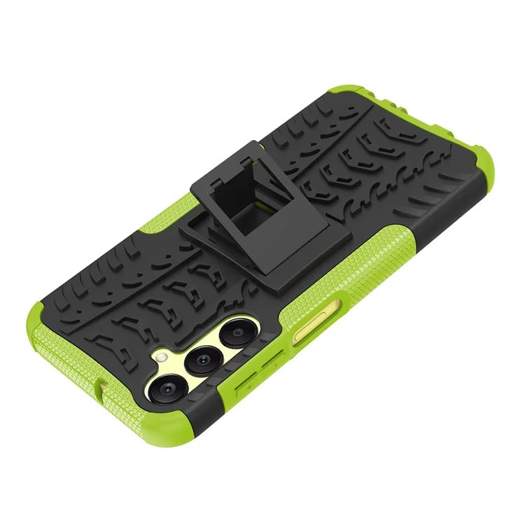 For Samsung Galaxy A25 5G (Global) (161.0 x 76.5 x 8.3mm) Case PC+TPU 2-in-1 Tire Texture Cover with Kickstand