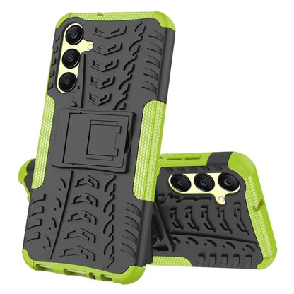 For Samsung Galaxy A25 5G (Global) (161.0 x 76.5 x 8.3mm) Case PC+TPU 2-in-1 Tire Texture Cover with Kickstand