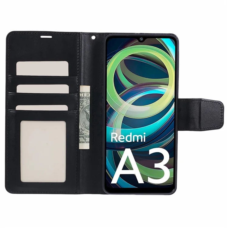 HANMAN Mill Series For Xiaomi Redmi A3 / Poco C61 4G Case PU Leather Wallet Phone Cover