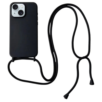 For iPhone 14 Case Liquid Silicone Protective Phone Cover with Crossbody Lanyard