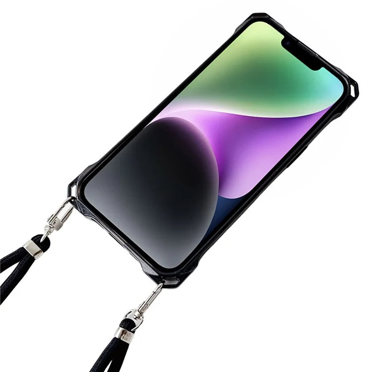 For iPhone 14 Plus Case with Lanyard Reinforced Corner Drop-proof Phone Shell
