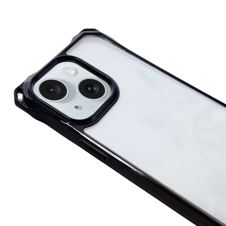 For iPhone 15 Case Drop-proof Soft TPU Phone Cover with Thick Lanyard