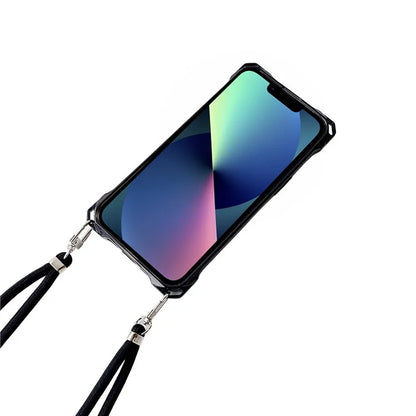 For iPhone 13 Case Reinforced Corner Drop Protection TPU Phone Cover with Thin Lanyard