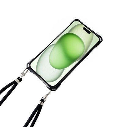 For iPhone 15 Plus Case Anti-Scratch TPU Clear Phone Cover with Thin Lanyard