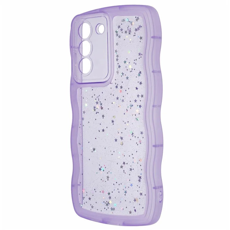 JTW Series for Samsung Galaxy S22 5G TPU Case Shockproof Epoxy Phone Cover Wavy Edge