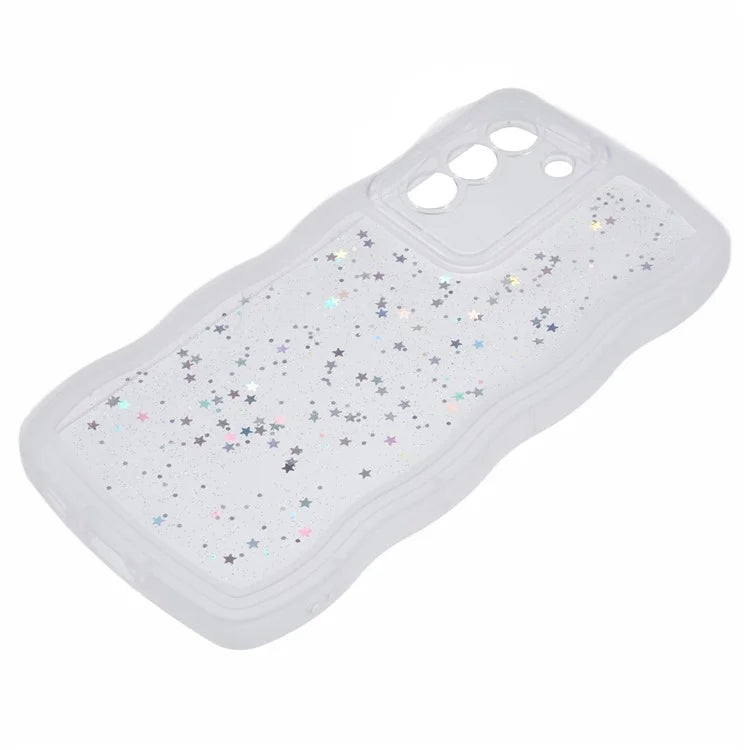 JTW Series for Samsung Galaxy S21 FE 5G Case Wave Frame Curly Shape TPU Epoxy Phone Cover