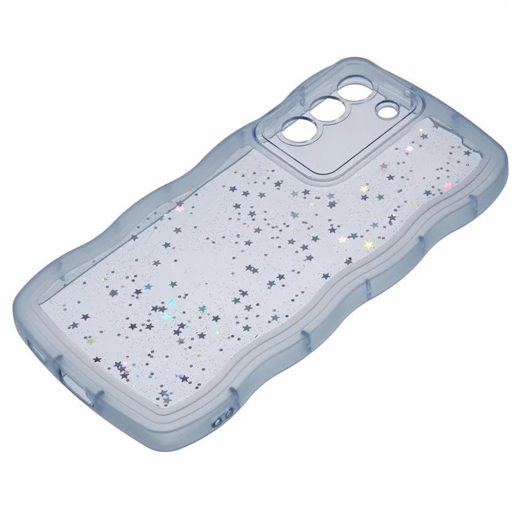 JTW Series for Samsung Galaxy S21 FE 5G Case Wave Frame Curly Shape TPU Epoxy Phone Cover
