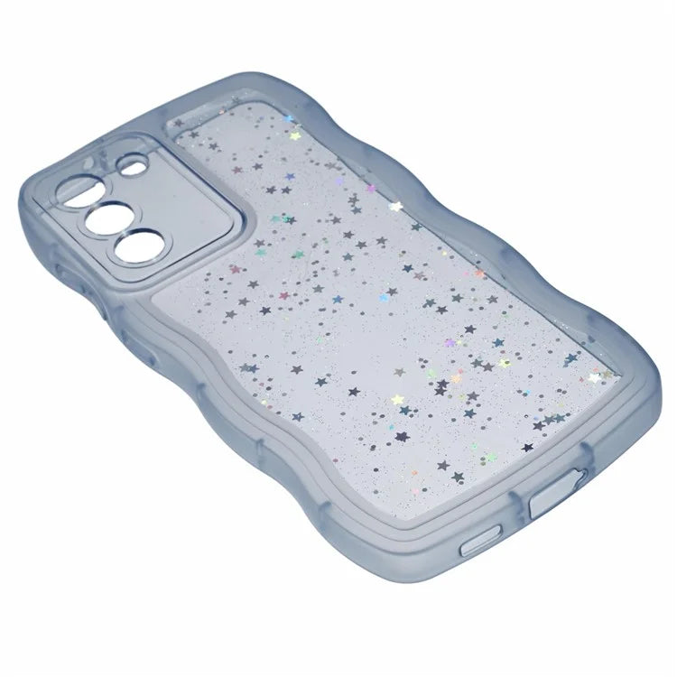JTW Series for Samsung Galaxy S21 FE 5G Case Wave Frame Curly Shape TPU Epoxy Phone Cover