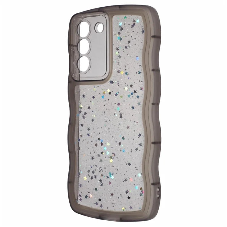 JTW Series for Samsung Galaxy S21 FE 5G Case Wave Frame Curly Shape TPU Epoxy Phone Cover