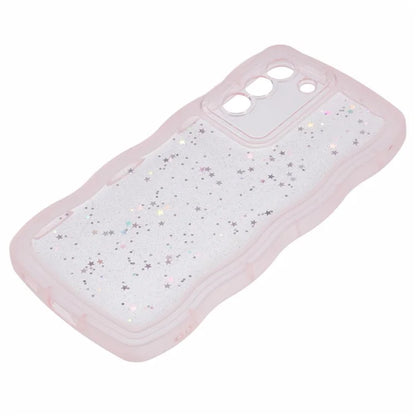 JTW Series for Samsung Galaxy S21 FE 5G Case Wave Frame Curly Shape TPU Epoxy Phone Cover