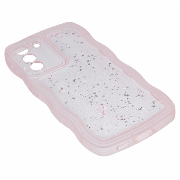 JTW Series for Samsung Galaxy S21 FE 5G Case Wave Frame Curly Shape TPU Epoxy Phone Cover