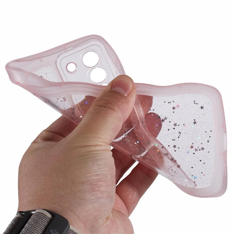 JTW Series for Samsung Galaxy S21 FE 5G Case Wave Frame Curly Shape TPU Epoxy Phone Cover