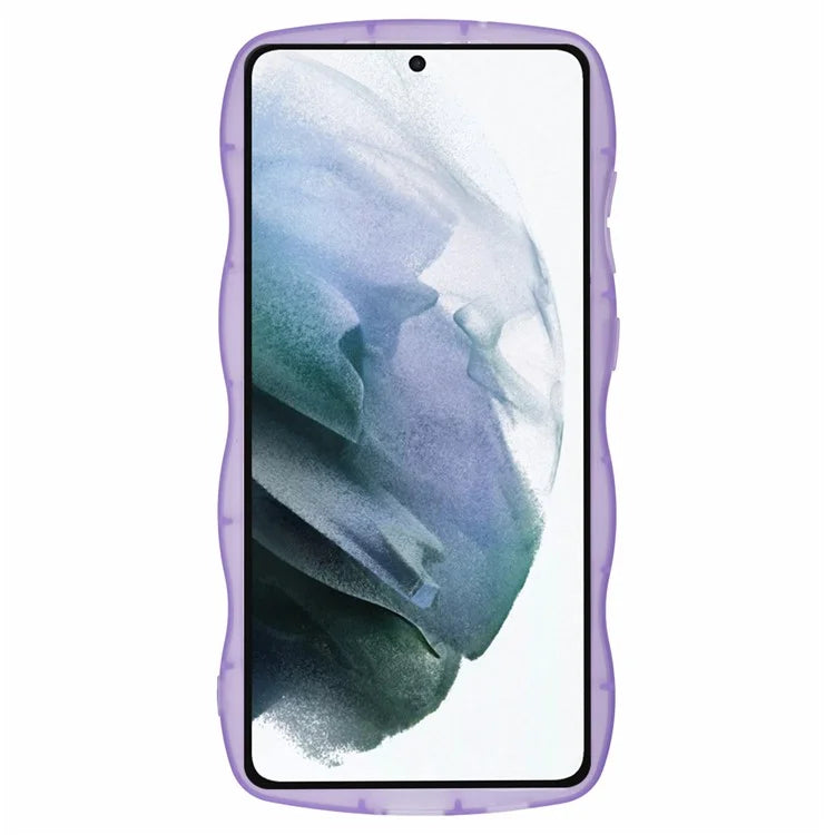 JTW Series for Samsung Galaxy S21 FE 5G Case Wave Frame Curly Shape TPU Epoxy Phone Cover