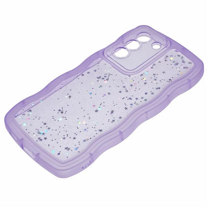 JTW Series for Samsung Galaxy S21 FE 5G Case Wave Frame Curly Shape TPU Epoxy Phone Cover