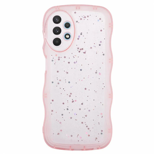 JTW Series for Samsung Galaxy A32 4G (EU Version) Case Glitter Stars Wavy Edge TPU Phone Cover