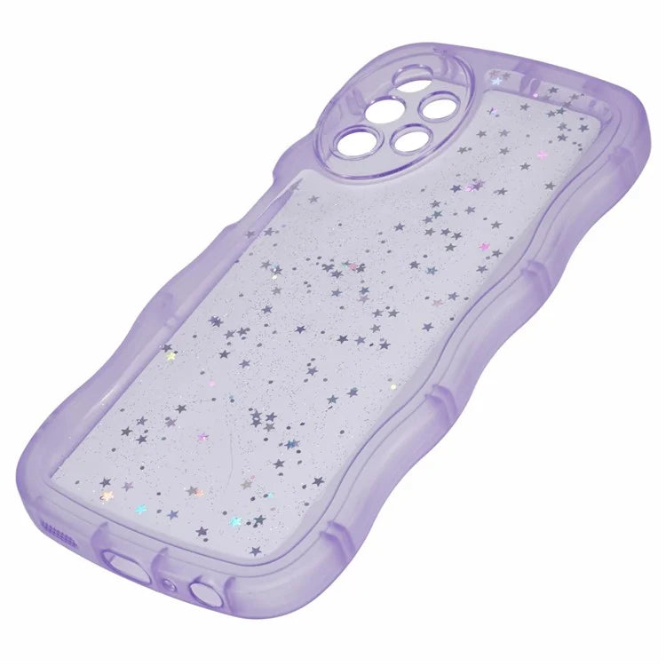 JTW Series for Samsung Galaxy A32 4G (EU Version) Case Glitter Stars Wavy Edge TPU Phone Cover