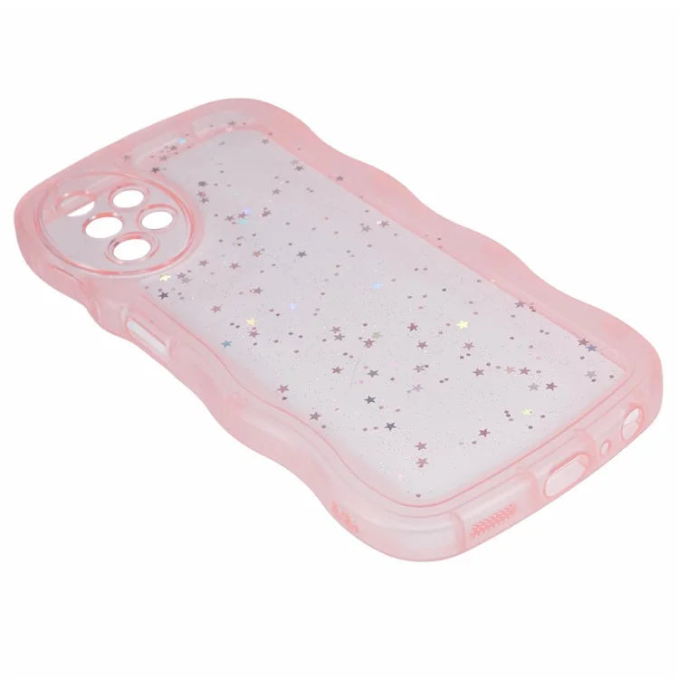 JTW Series for Samsung Galaxy A33 5G TPU Case Wavy Edge Glitter Stars Back Phone Cover