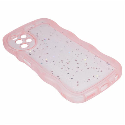JTW Series for Samsung Galaxy A33 5G TPU Case Wavy Edge Glitter Stars Back Phone Cover