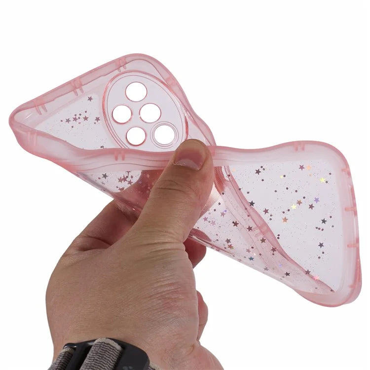 JTW Series for Samsung Galaxy A33 5G TPU Case Wavy Edge Glitter Stars Back Phone Cover