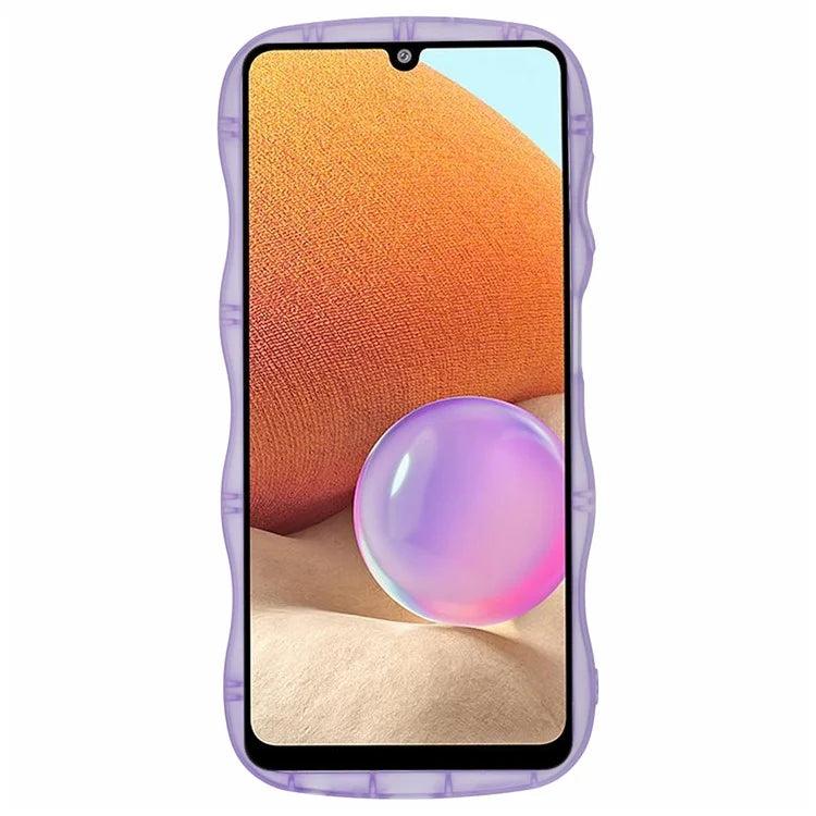 JTW Series for Samsung Galaxy A33 5G TPU Case Wavy Edge Glitter Stars Back Phone Cover