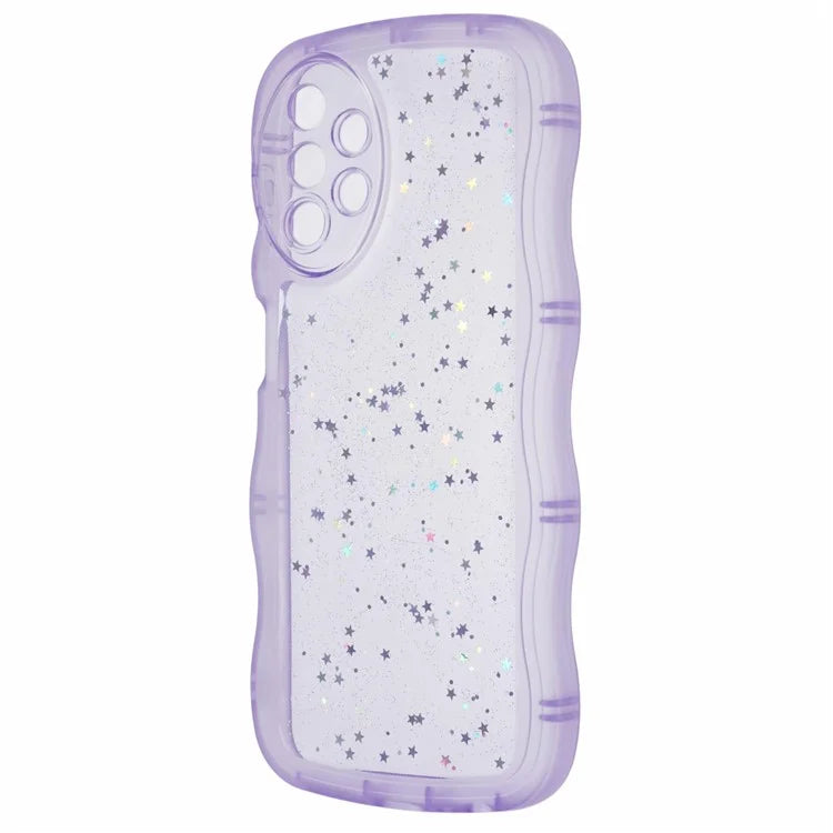 JTW Series for Samsung Galaxy A33 5G TPU Case Wavy Edge Glitter Stars Back Phone Cover