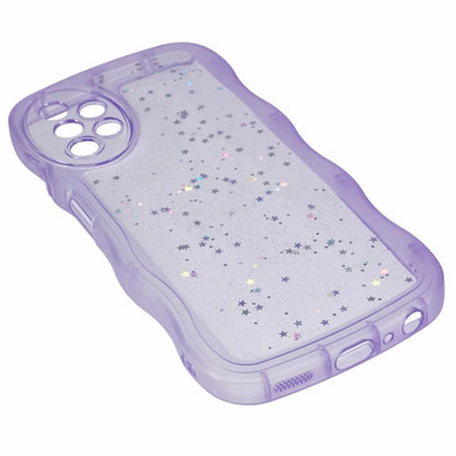 JTW Series for Samsung Galaxy A33 5G TPU Case Wavy Edge Glitter Stars Back Phone Cover