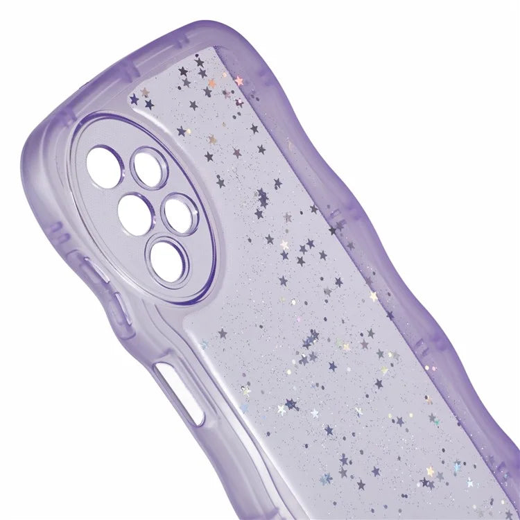 JTW Series for Samsung Galaxy A33 5G TPU Case Wavy Edge Glitter Stars Back Phone Cover