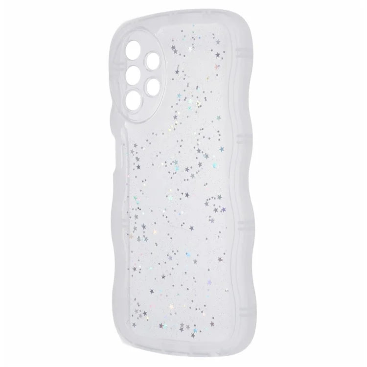 JTW Series for Samsung Galaxy A33 5G TPU Case Wavy Edge Glitter Stars Back Phone Cover
