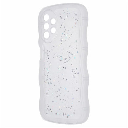 JTW Series for Samsung Galaxy A33 5G TPU Case Wavy Edge Glitter Stars Back Phone Cover