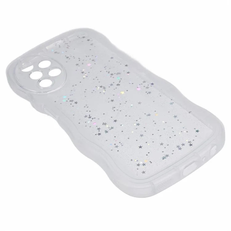 JTW Series for Samsung Galaxy A33 5G TPU Case Wavy Edge Glitter Stars Back Phone Cover