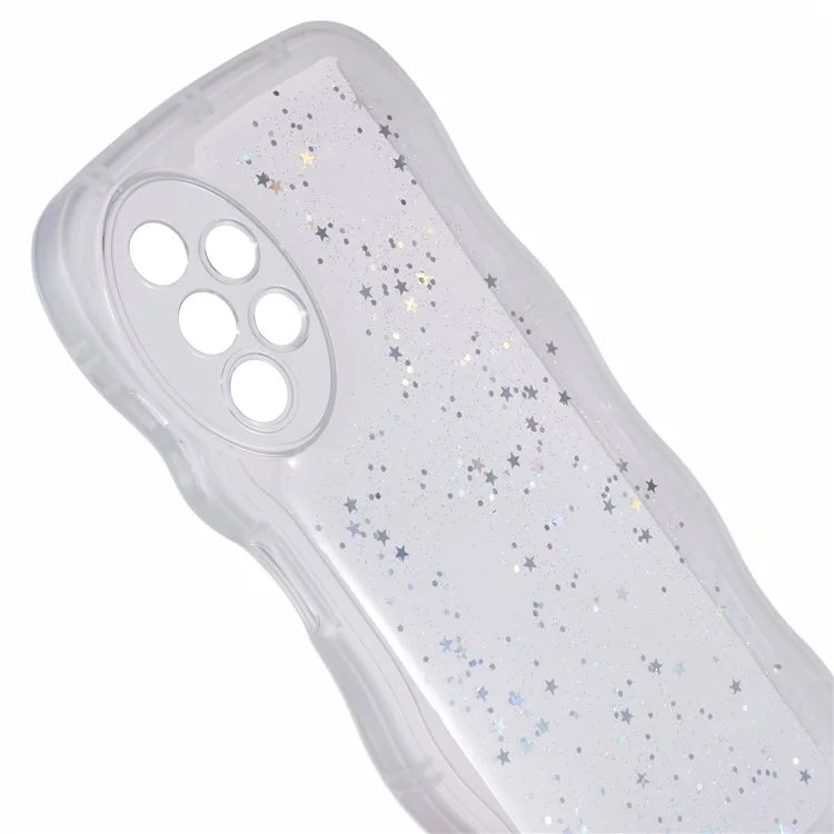 JTW Series for Samsung Galaxy A33 5G TPU Case Wavy Edge Glitter Stars Back Phone Cover