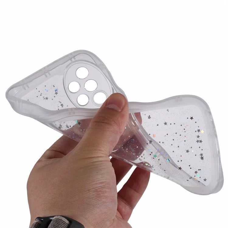 JTW Series for Samsung Galaxy A33 5G TPU Case Wavy Edge Glitter Stars Back Phone Cover