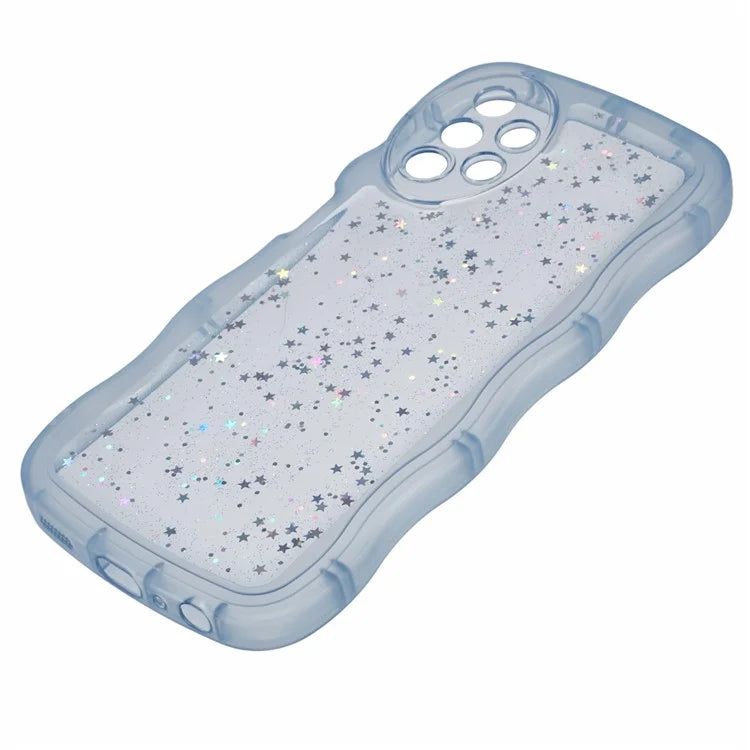 JTW Series for Samsung Galaxy A33 5G TPU Case Wavy Edge Glitter Stars Back Phone Cover