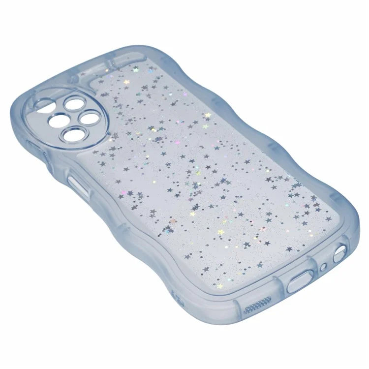 JTW Series for Samsung Galaxy A33 5G TPU Case Wavy Edge Glitter Stars Back Phone Cover