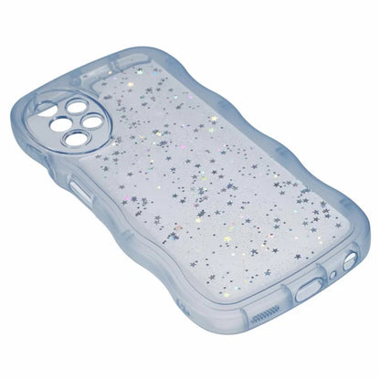 JTW Series for Samsung Galaxy A33 5G TPU Case Wavy Edge Glitter Stars Back Phone Cover