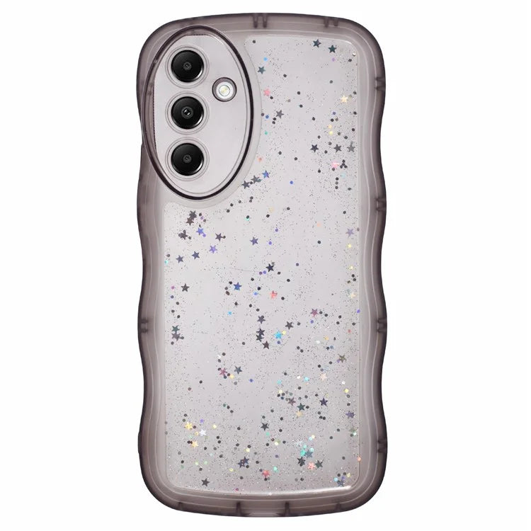 JTW Series for Samsung Galaxy A34 5G Case Wavy Edge Shiny Stars TPU Phone Cover