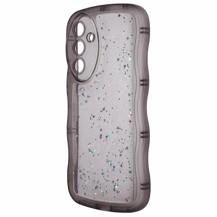 JTW Series for Samsung Galaxy A34 5G Case Wavy Edge Shiny Stars TPU Phone Cover