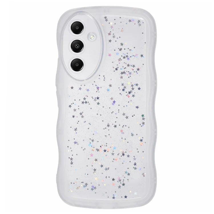 JTW Series for Samsung Galaxy A34 5G Case Wavy Edge Shiny Stars TPU Phone Cover