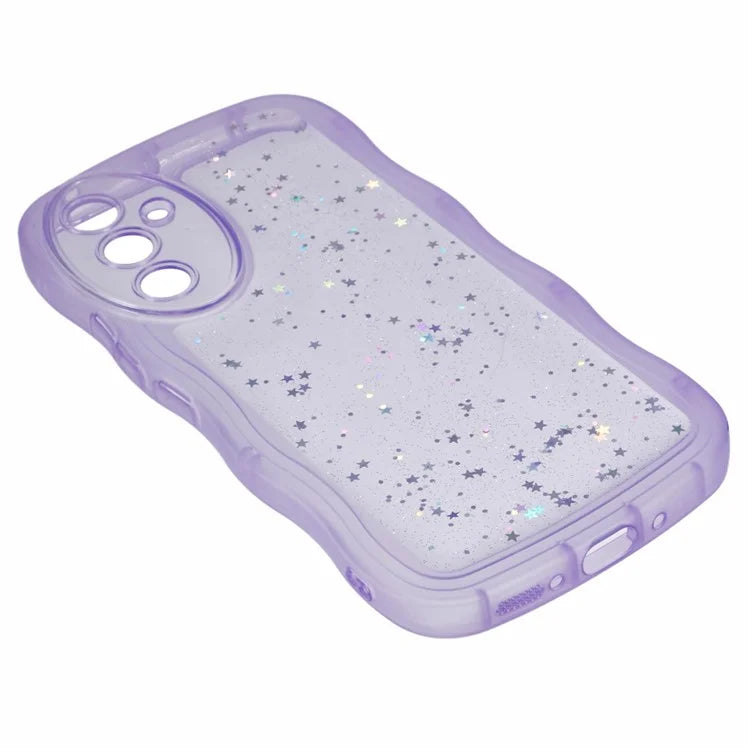 JTW Series for Samsung Galaxy A34 5G Case Wavy Edge Shiny Stars TPU Phone Cover