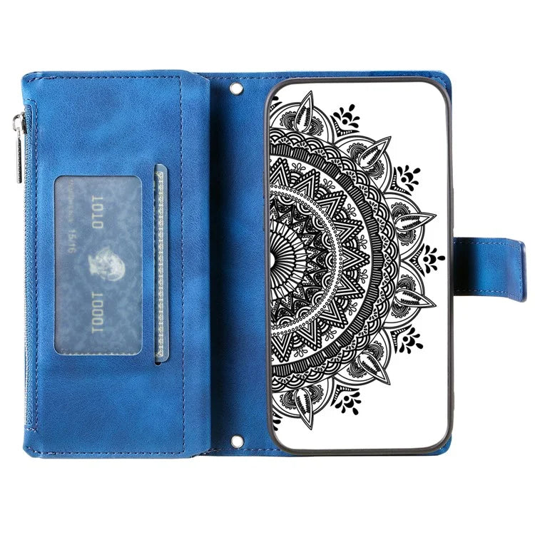 For Xiaomi Redmi Note 13 Pro 4G / Poco M6 Pro 4G Case Zipper Leather Mandala Flower Wallet Phone Cover