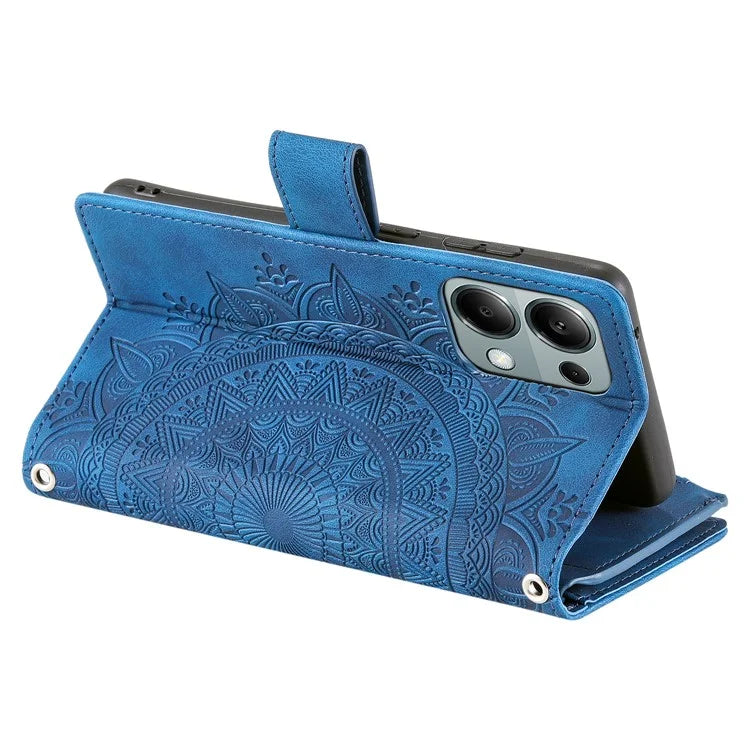 For Xiaomi Redmi Note 13 Pro 4G / Poco M6 Pro 4G Case Zipper Leather Mandala Flower Wallet Phone Cover