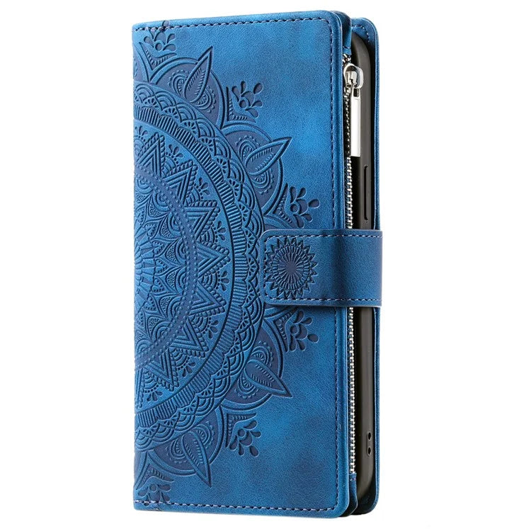 For Xiaomi Redmi Note 13 Pro 4G / Poco M6 Pro 4G Case Zipper Leather Mandala Flower Wallet Phone Cover
