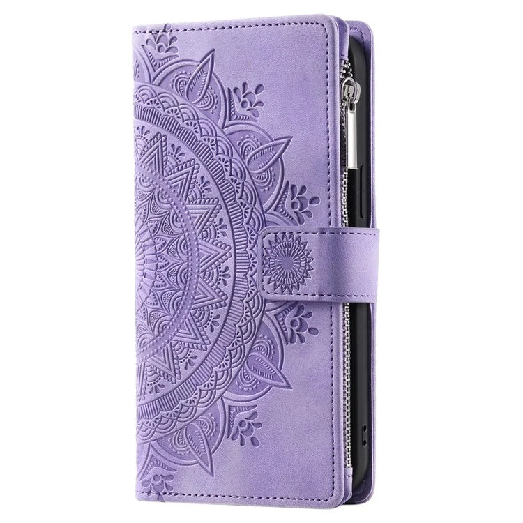 For Xiaomi Redmi Note 13 Pro 4G / Poco M6 Pro 4G Case Zipper Leather Mandala Flower Wallet Phone Cover