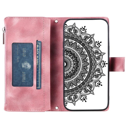 For Xiaomi Redmi Note 13 Pro 4G / Poco M6 Pro 4G Case Zipper Leather Mandala Flower Wallet Phone Cover