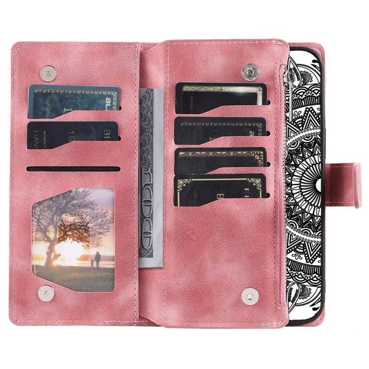 For Xiaomi Redmi Note 13 Pro 4G / Poco M6 Pro 4G Case Zipper Leather Mandala Flower Wallet Phone Cover
