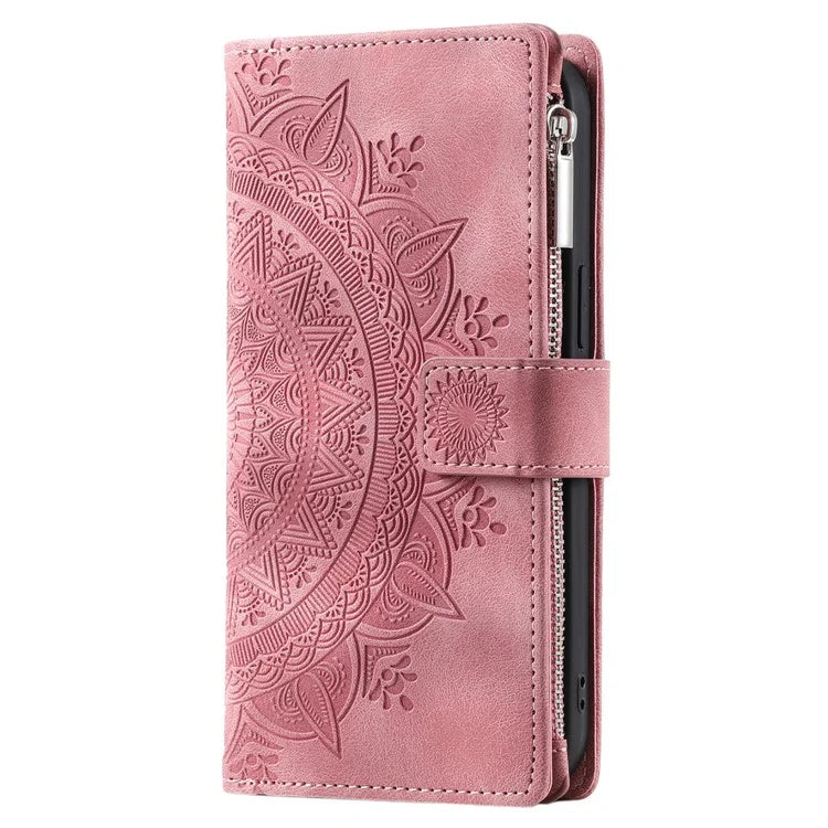 For Xiaomi Redmi Note 13 Pro 4G / Poco M6 Pro 4G Case Zipper Leather Mandala Flower Wallet Phone Cover