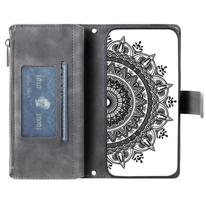 For Xiaomi Redmi Note 13 Pro 4G / Poco M6 Pro 4G Case Zipper Leather Mandala Flower Wallet Phone Cover